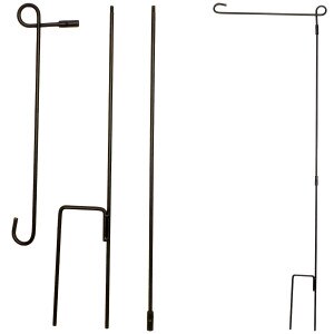 garden flag pole black metal